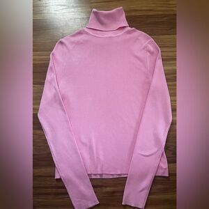 Zara pink Rib Knit Turtleneck Sweater Size large